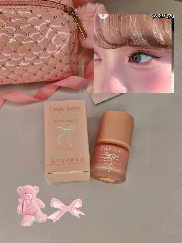 رژگونه مایع پمپی جی جی بیر gege bear پر پیگمنت