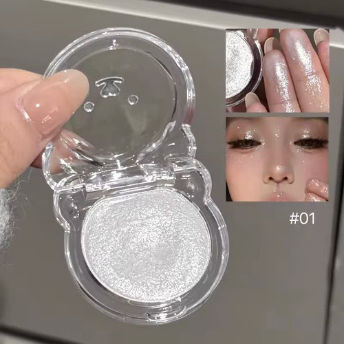 هایلایتر خمیری مدل 3 رنگ تدی qibestبرجستهسازی استخوان گونه، تی-زون، بالای لب درخشان کننده نورانی